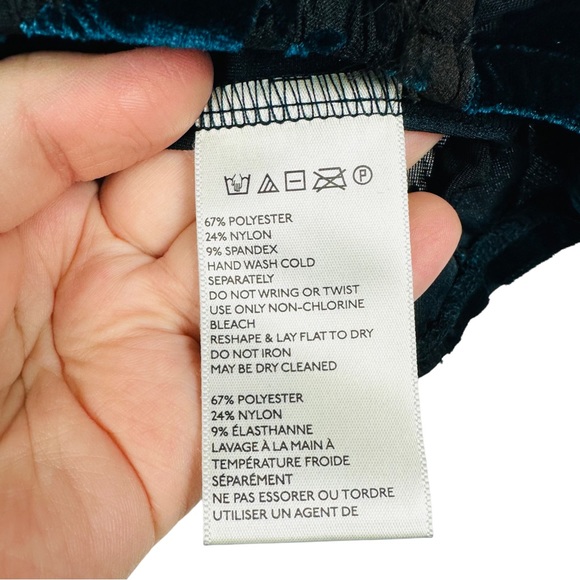 UO Kimchi Blue Velvet Floral Burnout V Neck Surplice Faux Wrap Cami Crop Top S - Picture 10 of 12